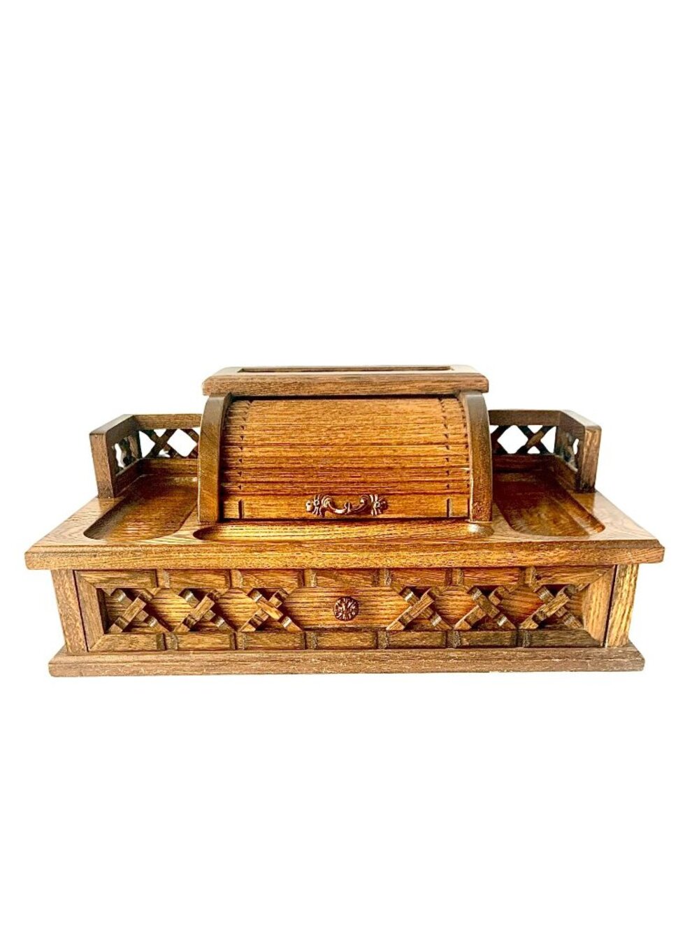 Men's Valet Wood Box Desk Organizer Retro Jewelry Holder